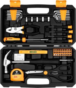 DEKO 62-Piece Home Repair Tool Kit (Steel, Assorted Sizes)