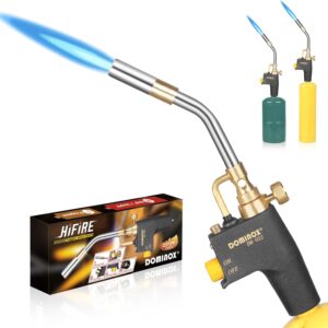 DOMINOX Propane Torch Head, High Intensity Torch Head Trigger Start Gas Torch, Soldering Torch for Propane MAP MAPP Tank, Soldering, Ignition, Barbecue, Lighting (Not Included Gas Tank)