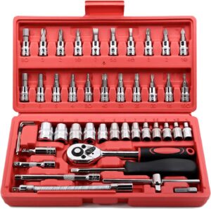 EGOFINE 46-Piece 1/4" Drive Socket & Bit Set