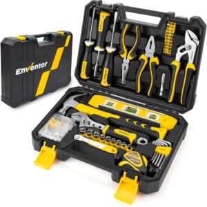 Enventor Tool Kit Set, 108PCS General Household Hand Tool Kit with Storage Toolbox, Small Tool Kits for Home
