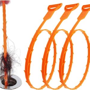 Forlivese 3 Pack 25 Inch Drain Snake,Hair Clog Remover Sink Unblocker Snake,Reusable Shower Drain Unblocker Tool,Drain Snake for Shower,Kitchen,Sink,Bathroom