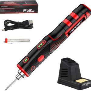 FrogBro Portable Cordless Soldering iron Upgraded 11Watt LD006A-Pro 2500mAh Max 520°C, High Capacity Fast Heating, Professional Safe Battery Soldering iron Kit,Suitable for Beginners and Professionals