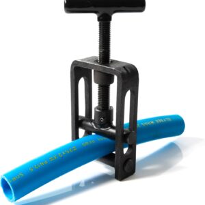 HAWETICO Pipe Squeeze-Off Clamp Tool 0–32 mm (0–1.25 in) – Isolation & Emergency Water Shut-Off for MDPE/PE/PEX Plastic Pipes, Durable Steel Alloy, Supplied with Gloves