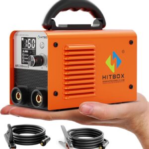 HITBOX 160A Stick Welder, 2 in 1 Lift TIG MMA ARC Welding Machine, 240V Portable Welder with Arc Force, Hot Start, Anti-Stick, LED Digital Display, IGBT Inverter Welder for Home and Professional Use