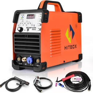 HITBOX 200A Aluminium TIG Welder AC/DC, Digital Inverter TIG Welding Machine with Pulse & Square Wave, Professional TIG Welder (HBT250P AC/DC)
