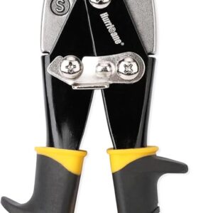 HURRICANE 10 Inch Aviation Tin Snips, Heavy Duty Metal Cutter Shears for Cutting Sheet Metal, Straight Cut, Chrome Vanadium Steel