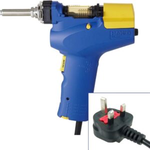 Hakko FR301 -22 Vacuum DeSoldering Pump Tool - Handheld Portable de soldering station gun with Carry Case 230V & UK Plug for electronics rework