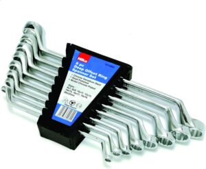Hilka 8-Piece Metric Ring Spanner Set (Silver) - Full Range