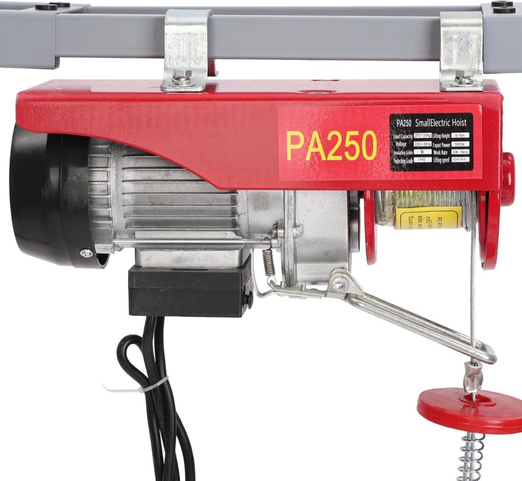 Holdfiturn 250kg Electric Hoist 550W Winch Engine Support Arm Winch Lifting Scaffold for Workshop