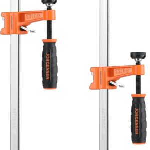JORGENSEN 300 mm Professional Woodworking Clamps 2 Pack, Quick Release Clamps for Wood, F Clamp Set, Max 136 kg Load Limit