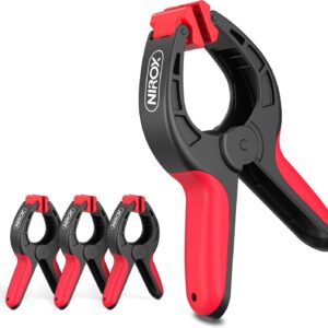 Nirox Set of 4 Spring Clips - Clamps with Large Span Width - High Clamping Force of The Spring clamp - Clamps with moveable Jaws - Tension Clamps