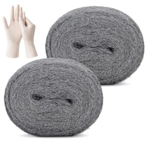 PICK FOR LIFE Steel Wool Mice Blocker 2 Pack 0000 Coarse Wire Wool Mice for Cleaning Rodent Control Gap Hole Filler Keep Rodent Rat Insect Pest out for Attic Garden Kitchen Garage with Gloves(3m/Roll)