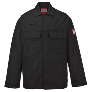 Portwest BIZ2 Mens Heat and Flame Resistant Welding Jacket Bizweld FR Protective Work Coat Durable Workwear Black, X-Large