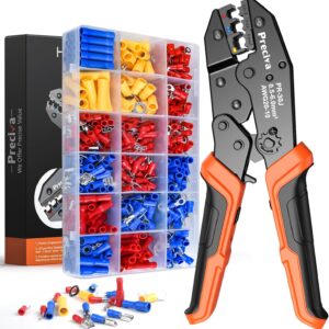 Insulated Crimping Tools, Preciva 0.5-1.5/1.5-2.5/4-6mm²(A.W.G. 20-10) Crimping Tool, with 370pcs terminals. Suits Electrical Wiring Repair, Car, Van, Motorbike etc