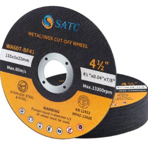 SATC Cutting Discs for Angle Grinder 20-Peice Durable 115mm Metal Cutting Disc Ultra Thin 1mm for Fast & Precise Cutting of Steel, Iron, Aluminum, & Ferrous Metals