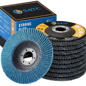 SATC Flap Discs 40 Grit 115mm Zirconia 10 Pack Grinding Discs Type 29 Sanding Discs for Angle Grinder to Sanding Grinding Metal Wood