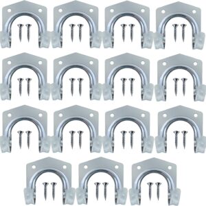 SOL 15pk DIY Tool Hooks for Shed, Metal Aluminum Garage Storage Hooks with 30pcs Screws, Durable and Rust-Resistant, Heavy-Duty Wall Hooks for Tools, Bikes, Ladders, and Garden Equipment