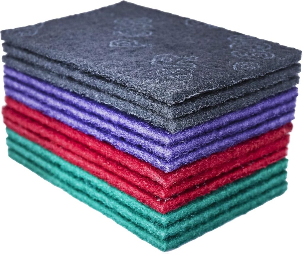 S&R Abrasive Pads 150x230mm – 12-Piece Set (P180, P320, P600, P800) – Flexible Sanding Pads for Metal, Wood, Steel & Stainless Steel – Multi-Grit Polishing & Surface Prep
