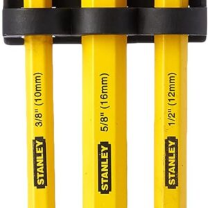 STANLEY 3 Piece Cold Chisel Set from Long Life Hardened Chrome-Vanadium Steel, 4-18-0298