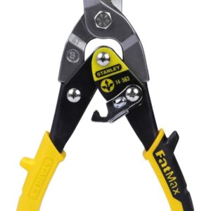 STANLEY FATMAX Straight Cut Compound Action Aviation Snips, Suitable for Aluminium, Sheet UPVC, Wire Mesh, Leather, Copper, Plastic and Mild Steel, 2-14-563