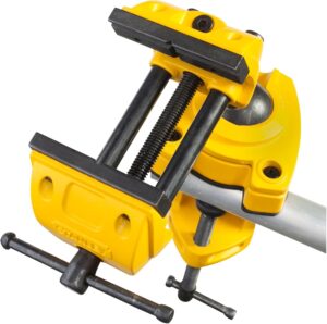 STANLEY MAXSTEEL Multi-Angle Vise - Steel, 4" Jaw Width (approximate), Yellow/Black