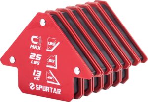 Spurtar 6-Piece Welding Arrow Magnets - 13KG Strength, 45/90/135 Degree Angles