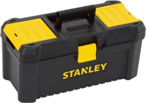 Stanley 16" Black/Yellow Toolbox with Plastic Latches