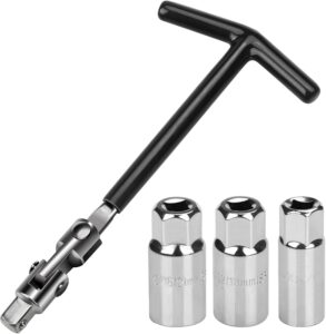 Sukudon Spark Plug Wrench Set - Cr-V Steel, 14/16mm, Wobble Extension