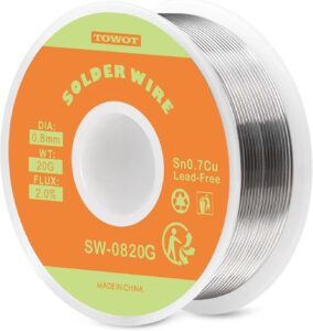 TOWOT 0.8mm Lead-Free Rosin Core Solder Wire (20g)