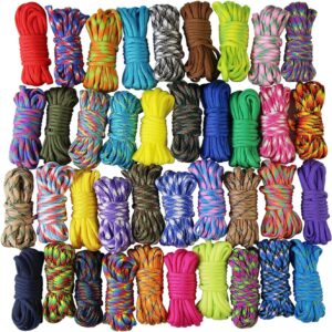 UOOOM 20 pcs Paracord Bracelet rope Parachute Cord Outdoor Survival Rope Set DIY Manual Braiding 10 Feet (Colorful x 20 pcs)