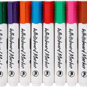 Vinabo Whiteboard Markers, 12 Pcs Whiteboard Pens Colourful, Erasable Whiteboard Markers for School Supplies,Marker Fine Conical Tip, for Writing on Windows, Glass