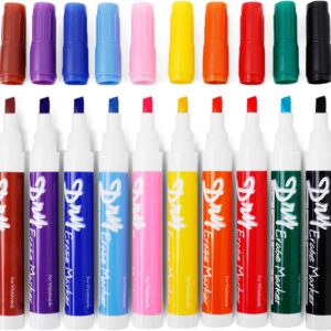 Volcanics Dry Wipe Pens Low Odor Chisel Tip Whiteboard Markers Whiteboard Pens Pack of 10,10 Colors