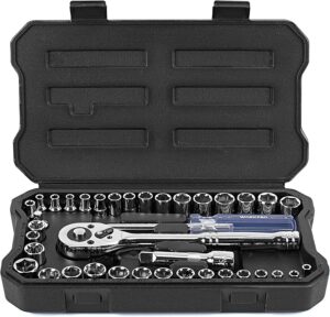 WORKPRO 39-Piece CR-V Socket Set (1/4” & 3/8”) – Metric/SAE