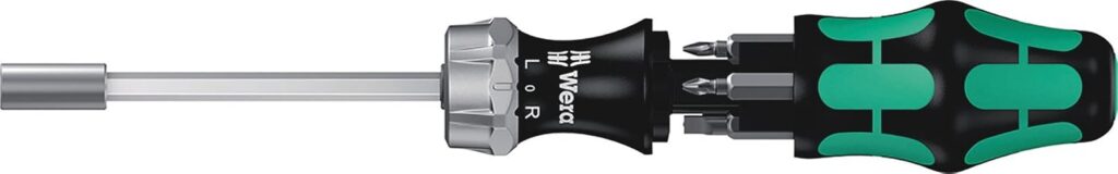 Wera Kraftform Kompakt 27 RA 1 SB Ratcheting Screwdriver & Bits, PH/PZ/SL, 7pc, 05073660001