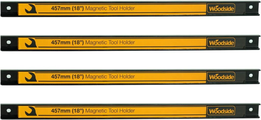 Woodside Garage Wall Tool Holder, 18”/46cm Heavy Duty Powerful Magnetic Strip (pack of 4)
