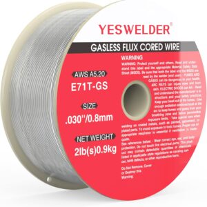 YESWELDER Flux Cored Wires 0.9KG E71T-GS 0.8MM for Mig Welder Gasless MIG Welding Wire Mig Wire for Welding Stainless Steel